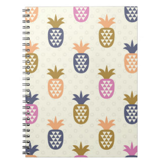 Naadloos ananas  patroonontwerp notitieboek