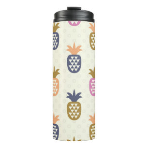 Naadloos Ananas Vintage Patroonontwerp Thermosbeker