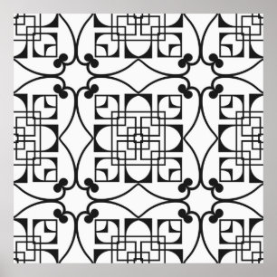 Naadloos Art Deco Pattern.  minimalistische ba Poster