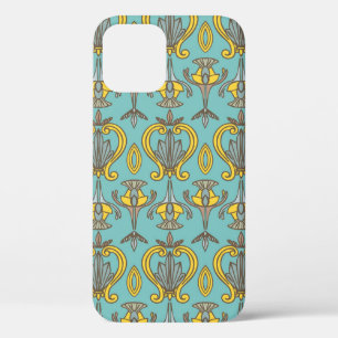  naadloos Art Nouveau Pattern.  wand iPhone 12 Hoesje
