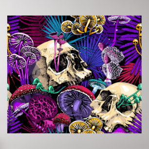 Naadloos behang patroon. Bright Magic Psychedel Poster