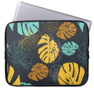 naadloos behangselpapier van tropisch blad laptop sleeve