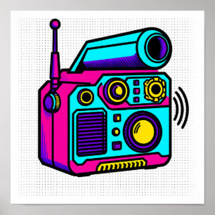 Naadloos betegelde Pop Art-blokstof en -verpakking Poster
