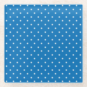 Naadloos blauw achtergrond polka stippenpatroon glazen onderzetter