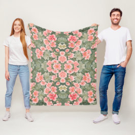 Naadloos bloemenpatroon Geranium bloemen Fleece Deken