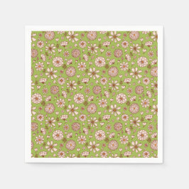 Naadloos Bloemenpatroon groen Servet