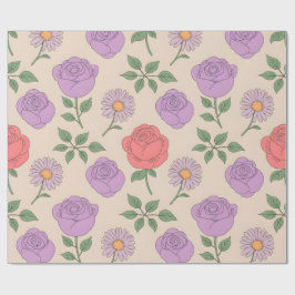 Naadloos bloemenpatroon met kleurrijke Rozen Cadeaupapier