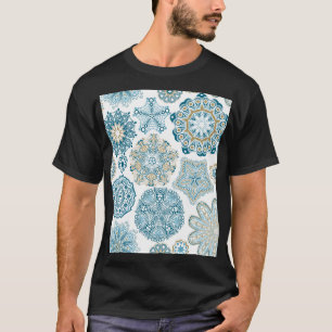 Naadloos bloemenplein: kopieerbetegeling t-shirt
