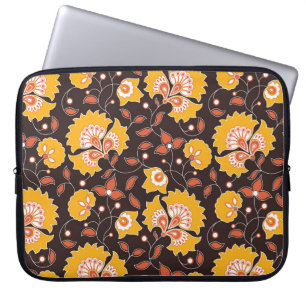 naadloos bloemkleurig indiaans stijlpatroon op br laptop sleeve