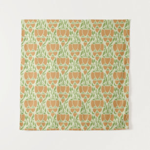 Naadloos bloemmotief in Art Nouveau Wandkleed