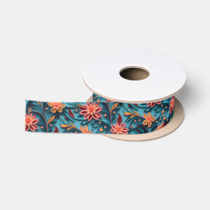 Naadloos bloemmotief lint van papier