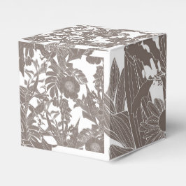 Naadloos bloemmotief met tropische lijnbloemen bedankdoosjes