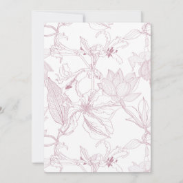 Naadloos bloemmotief met tropische lijnbloemen feestdagenkaart