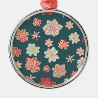 Naadloos Bloemmotief  Metalen Ornament