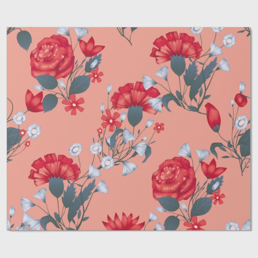 Naadloos bloemontwerp met rozen. cadeaupapier (Vlak)