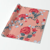 Naadloos bloemontwerp met rozen. cadeaupapier (Uitgerold)