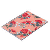 Naadloos  bloemontwerp met rozen. notitieboek (Linkerzijde)