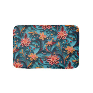 Naadloos bloempapieren patroon Bath Mat