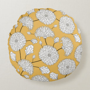Naadloos bloempatroon. afdrukken met bloemen. Text Rond Kussen