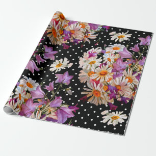 Naadloos bloempatroon. Bouquet van wilde bloemen w Cadeaupapier