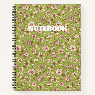 Naadloos bloempatroon Groen Notitieboek