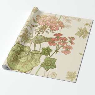 Naadloos bloempatroon. Groene bladeren, roze kieze Cadeaupapier