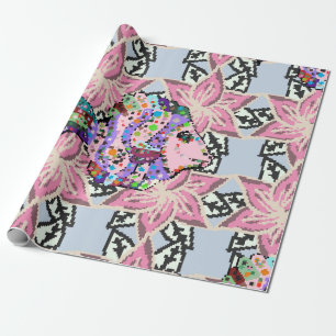 Naadloos bloempatroon. Natuurlijk leder-patroon in Cadeaupapier