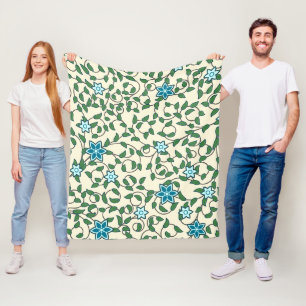 Naadloos bloempatroon op beige achtergrond fleece deken