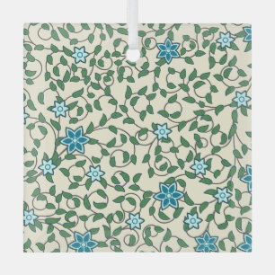 Naadloos bloempatroon op beige achtergrond glas ornament