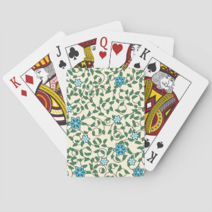 Naadloos bloempatroon op beige achtergrond pokerkaarten