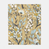 naadloos bloempatroon op een zwarte achtergrond fleece deken (Voorkant)