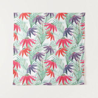 Naadloos bloempatroon. Rood, paarse bloemen op een Wandkleed