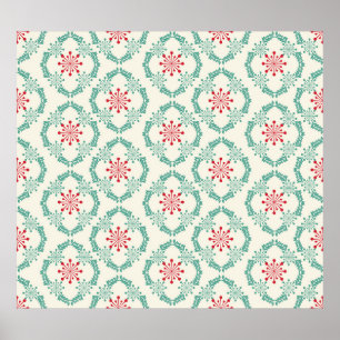 Naadloos bloempatroon van abstracte bloemen en le poster