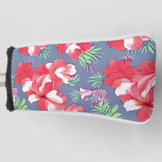 Naadloos bloempatroon van Hibiscus-bloemen Golfheadcover
