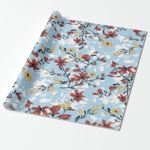 naadloos blokpatroon. Eenvoudige florale ba Cadeaupapier