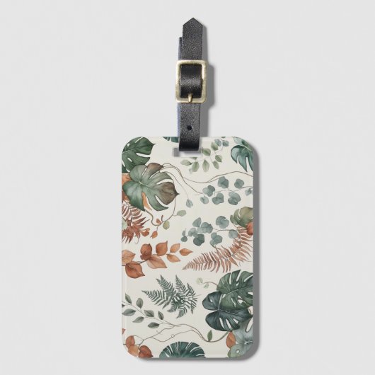 Naadloos boho botanisch patroon Bloemen  Bagagelabel (Voorkant (verticaal))