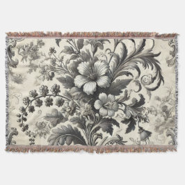 naadloos botanisch bloemmotief deken