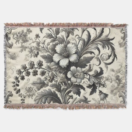  naadloos botanisch bloemmotief deken (Voorkant)