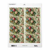Naadloos botanisch bloemmotief etiket (Full Sheet)