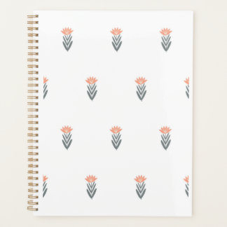 naadloos botanisch eenvoudig patroon met bloemen i planner