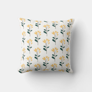 naadloos botanisch patroon met gele bloemen kussen