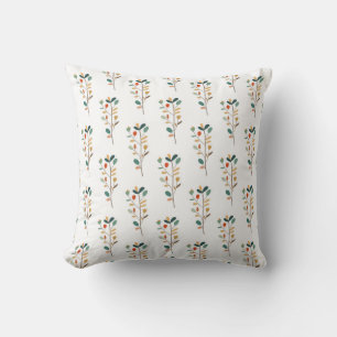 naadloos botanisch patroon met schattige pastelbl kussen
