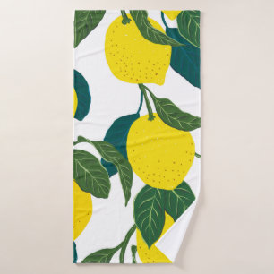 Naadloos citruspatroon. met de hand getrokken wal badhanddoek