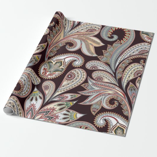 Naadloos continu helder patroon met paisley cadeaupapier (Uitgerold)