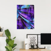 naadloos cubisme paars, blauw abstract kunstwerk poster (Thuiskantoor)