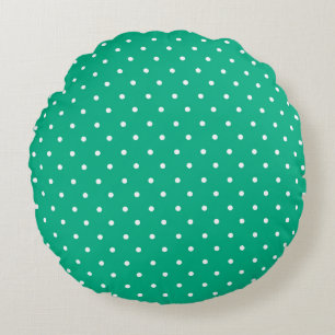 Naadloos effen turquoise stippenpatroon rond kussen