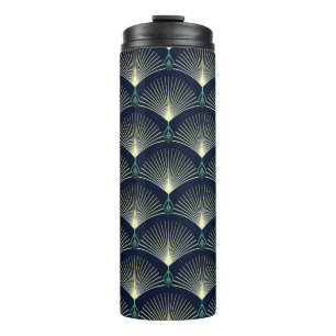 Naadloos elegant geometrisch patroon. Blue Art Dec Thermosbeker