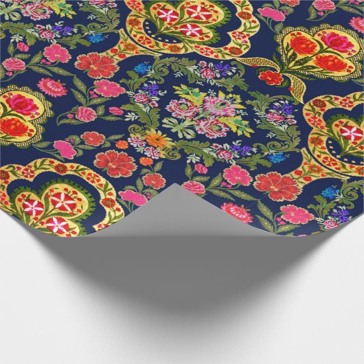 Naadloos etnisch mughaaldfloreel patroon cadeaupapier (Hoek)