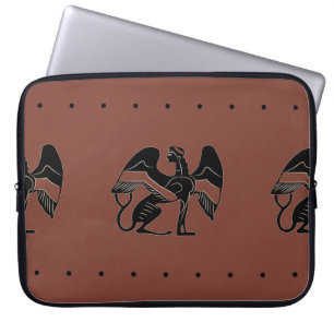 Naadloos etnisch patroon met fantastische gevleuge laptop sleeve