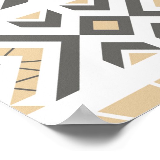 Naadloos etnische beige patroon. illustratie poster (Hoek)